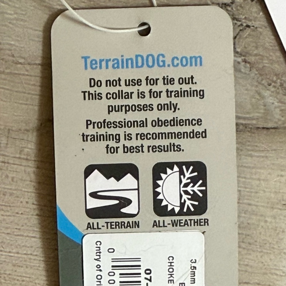 Terrain D.O.G. • Blue & Orange 3.5mm Chain Slip Collar - 20” - Picture 7 of 11